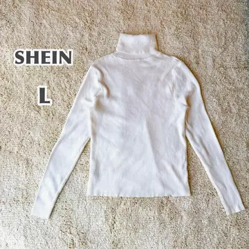 SHEIN 쉬인 긴팔 니트 ( L ) 화이트 터틀넥 레이어드 무지