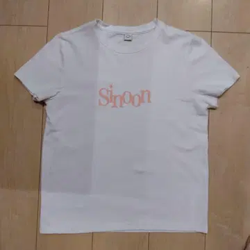 sinoon T셔츠 반팔 화이트 핑크 로고 S 새상품급