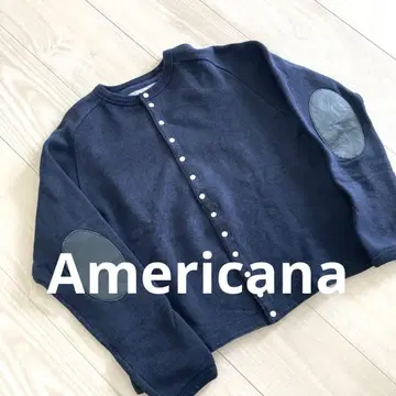 Americana//네이비 긴팔 가디건 엘르 패치 부착 일본제