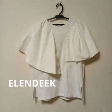 ELENDEEK 플레어 슬리브 티셔츠 이소재 디자인 상의 착용감