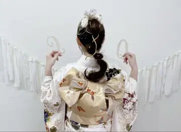 후리소데 오비 나비 패턴