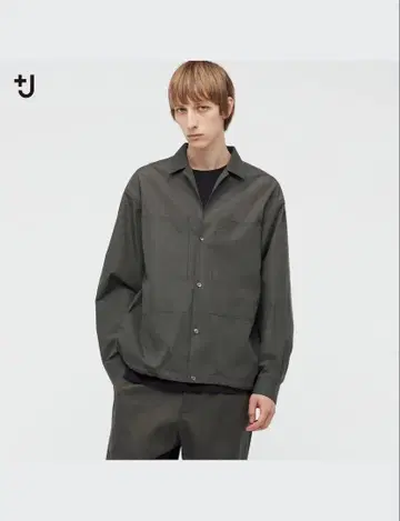 UNIQLO 유니클로 수피마 코튼 오버 사이즈 셔츠 블루종
