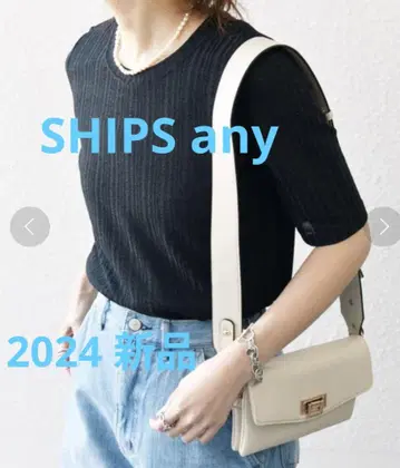 택 포함 새상품 2024 SHIPS 샤이니 시어 리브 하프 슬리브 TEE