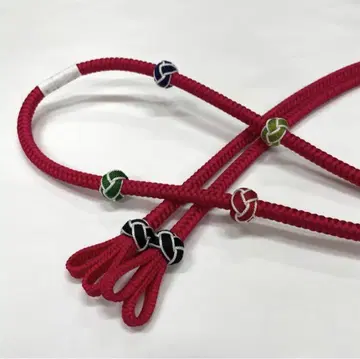 빨간색 오다마키 허리띠 순수 실크