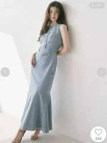 snidel 데님 머메이드 원피스