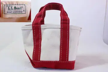 빨간색 80s 2색 톱니 택 엘엘빈 토트백 LLBEAN 미니