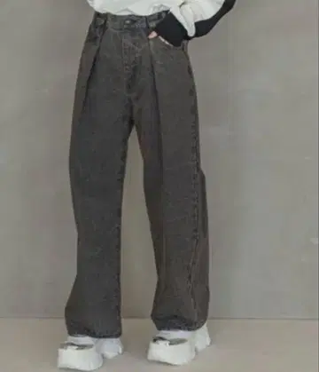 미사용 JEANASIS 턱 데님 와이드 팬츠/974143 S 사이즈
