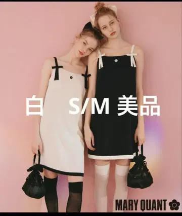 피치 존 마리콴트 콜라보 데이지 리본 슬립 원피스 화이트 새상품급