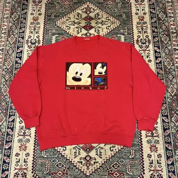 90s 디즈니 미키 프린트 트레이닝복 빨간색 L
