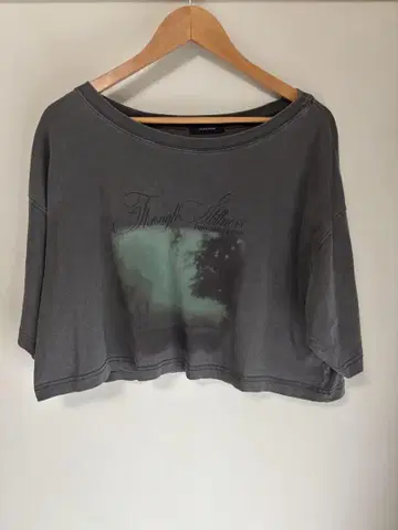 jeanasisT 셔츠 landscape 오크 프린트 TEE 차콜 그레이