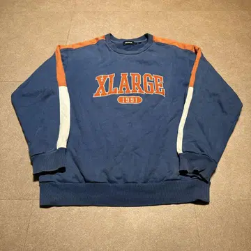 XLarge 트레이닝복 맨투맨 파랑 오렌지 로고 L