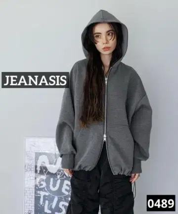 0489 JEANASIS TR 종이상자 후드 ZIP 자켓 그레이