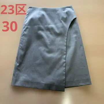 23구 작은 사이즈 30 카키 랩 디자인풍 스커트