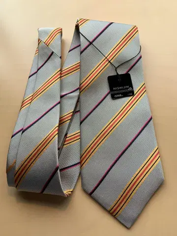 가격 인하했습니다 네카도 니시진 비단 넥타이 스트라이프 그레이