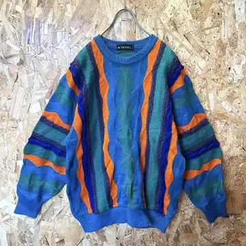 Vintage 레트로 구제 의류 멀티 컬러 아가일 니트 y2k