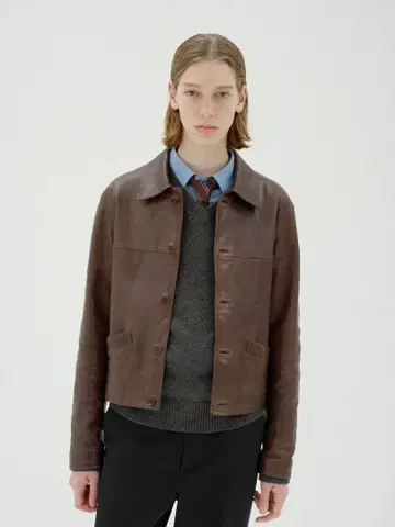 AURALEE HEAVY LAMB LEATHER BLOUSON 사이즈 3
