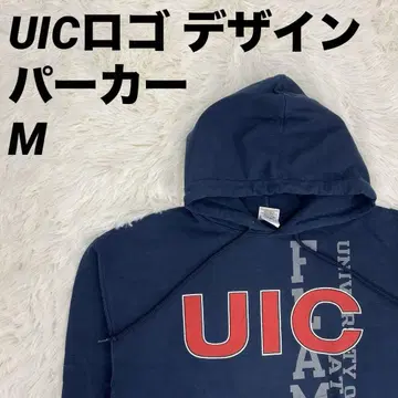 후드티 후드 UIC 로고 후드티 네이비 M 사이즈 남성용 남녀 공용