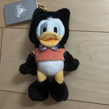 디즈니 스토어 도날드 고양이 봉제 인형 참 키체인 할로윈
