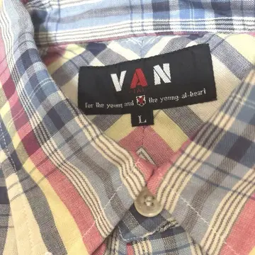 VAN 반팔 체크 셔츠 L 미사용 새상품