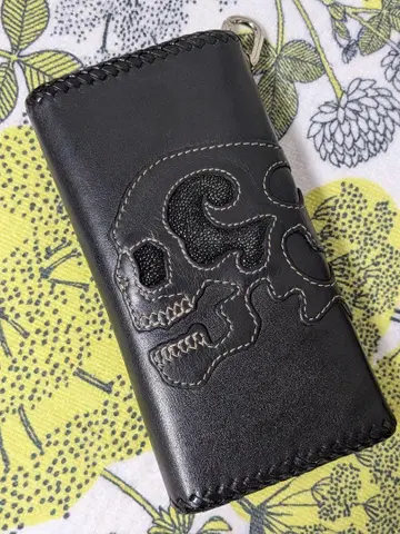 스컬 장지갑 지갑 라이더스 지갑 바이커스 지갑