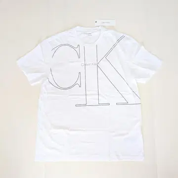 Calvin Klein 티셔츠 화이트 센터 로고 L 심플