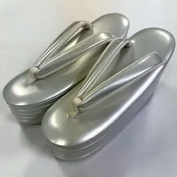 새상품 통굽 조리 초통굽 에나멜 실버 5단