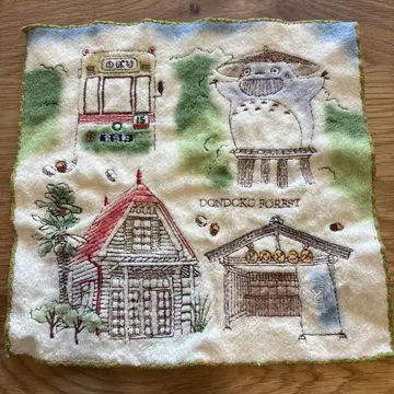 지브리 파크 토토로 자수 타월 손수건 지브리
