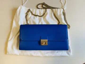 FURLA 장지갑 블루 골드 체인 포함