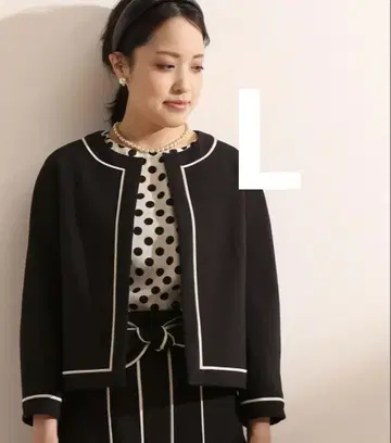 TIARA 바이컬러 노카라 자켓 티아라 자켓 L 사이즈