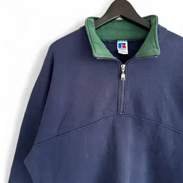 90s 빈티지 USA제 RUSSELL 하프 지퍼 네이비 E13