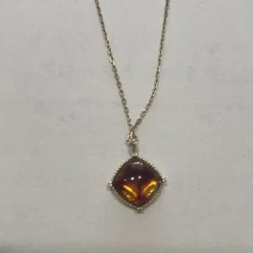 [ 정품 ] agate K10 앰버 참 목걸이