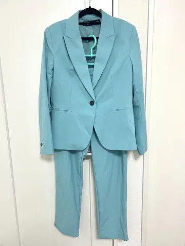 3441: 거의 미사용 ZARA 셋업 수트 터콰이즈 40 사이즈