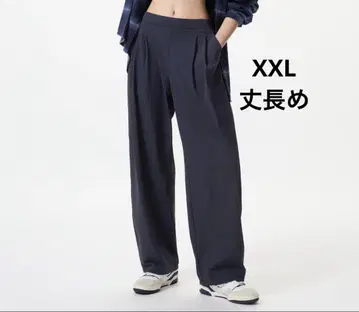 유니클로 울트라 스트레치 액티브 와이드 팬츠 XXL 네이비 긴 길이