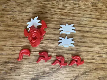 LEGO 올드 레고 빨간색 모자 & 깃털 장식 부품