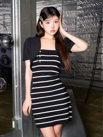 자켓 앙상블 미니 원피스