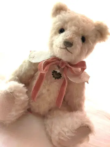 작가 테디베어 Miki Bears 핑크 베어 리본 스타 참 목걸이 포함