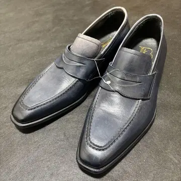 미사용 하자품 26cm BENTER 로퍼 네이비 493