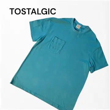 [ TOSTALGIC ] 완판템 자수 로고 T셔츠 남녀 공용 블루 그린