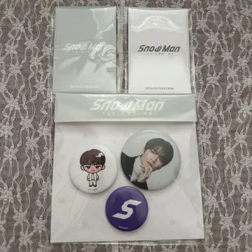 Snow Man 후카사와 타츠야 팝업 포토 카드 캔뱃지 세트