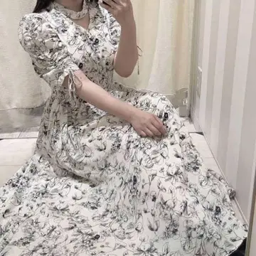 evelyn 초커 롱 원피스