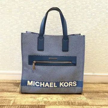 마이클코어스 MK 캔버스 바이컬러 블루 스카이블루