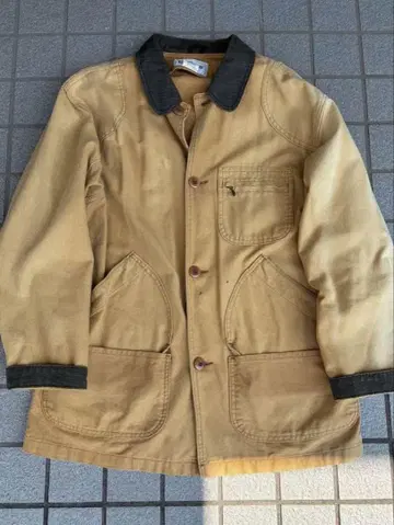 80s L.L.Bean 남성용 커버올 베이지/그린