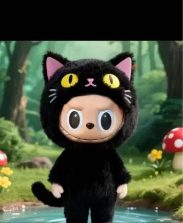 LABUBU 검은 고양이 코스튬 인형용 봉제 인형 의상