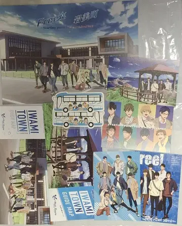 Free! 이와미 콜라보 엽서 스티커 가이드 맵 이벤트 책자