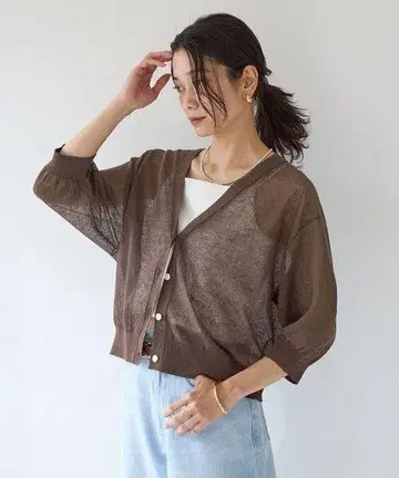 시어 에어 가디건 -워셔블-