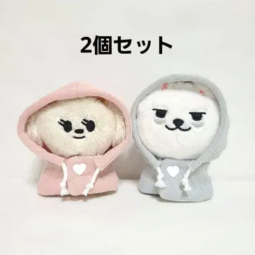 TXT 2개 세트 뿔바투 의류 퀼트풍 니트 원단 의류 트윈룩