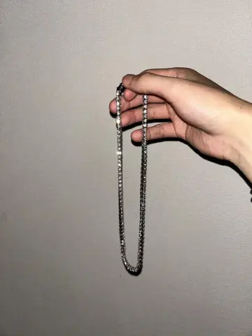 화이트 골드 테니스 목걸이 폭 2.2mm 45cm