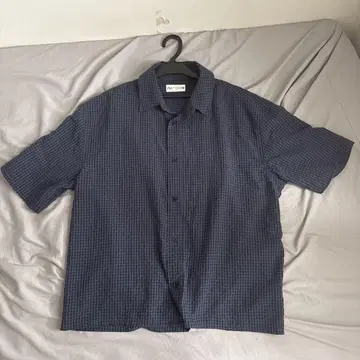 ZARA 네이비 체크 셔츠 크롭 기장