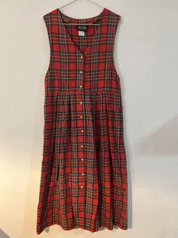 빈티지 80s 체크 롱 원피스 kiaris itimi