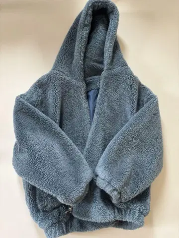 후드 부착 보아 자켓 파랑
